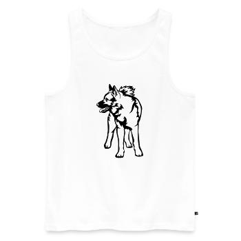 Norwegischer Elchhund - Männer Premium Bio Tank Top - Weiß - Vorne - AI Model Male 178 light (178cm)