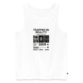Gefangen in der Realität Berlin 2025 - Männer Premium Bio Tank Top - Weiß - Vorne - AI Model Male 178 light (178cm)