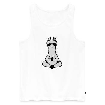 Lama Cool Zen Meditation Sonnenbrille Entspannt - Männer Premium Bio Tank Top - Weiß - Vorne - AI Model Male 178 light (178cm)