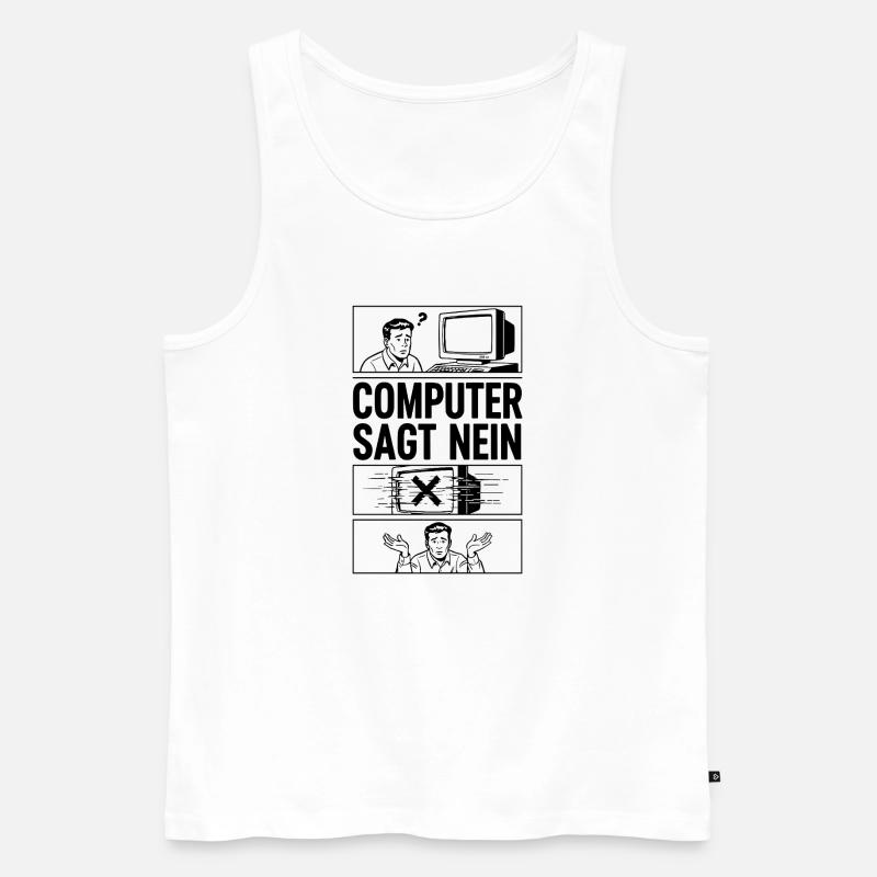 Computer sagt Nein Comic Design - Männer Premium Bio Tank Top - Weiß