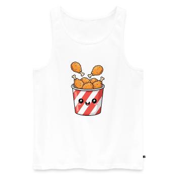 Kawaii-Brathähnchen-Eimer - Männer Premium Bio Tank Top - Weiß - Vorne - AI Model Male 178 light (178cm)