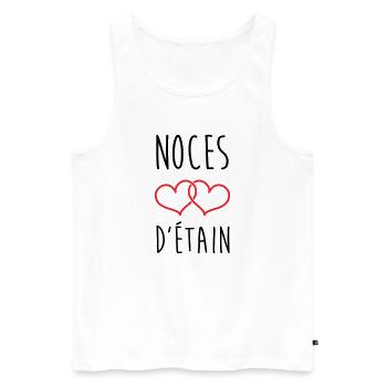 Zinnhochzeit 10 Jahre Hochzeit - Männer Premium Bio Tank Top - Weiß - Vorne - Michal (187cm)