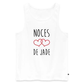 noces de jade 26 ans d'amour - Débardeur bio Premium Homme - blanc - Devant - AI Model Male 178 light (178cm)