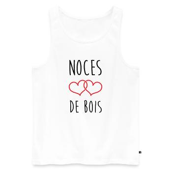 Holz-Hochzeitstag – 5 Jahre Ehe - Männer Premium Bio Tank Top - Weiß - Vorne - AI Model Male 178 light (178cm)
