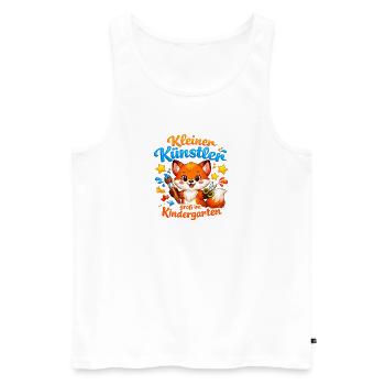 Kleiner Künstler im Kindergarten - Männer Premium Bio Tank Top - Weiß - Vorne - Michal (187cm)