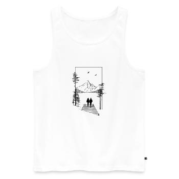Pärchen am See - Männer Premium Bio Tank Top - Weiß - Vorne - Michal (187cm)