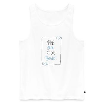 Meine Oma ist die Beste - Männer Premium Bio Tank Top - Weiß - Vorne - Michal (187cm)