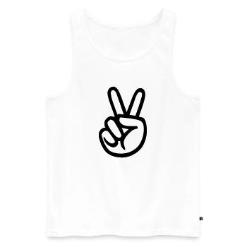 icon peace hand sign - Débardeur bio Premium Homme - blanc - Devant - Michal (187cm)