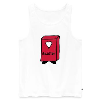 Toilette - Plumpsklo - V2 - Männer Premium Bio Tank Top - Weiß - Vorne - AI Model Male 178 light (178cm)