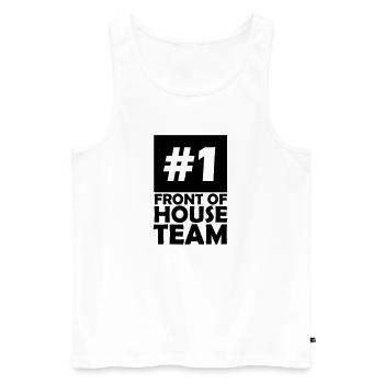 number one front of house team - Men's Premium Organic Tank Top - white - Front - Michal (187cm)