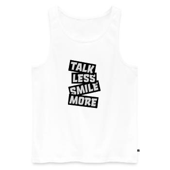 talk less smile more - Men's Premium Organic Tank Top - white - Front - AI Model Male 178 light (178cm)