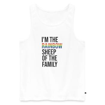 Je suis le mouton arc-en-ciel de la famille - Débardeur bio Premium Homme - blanc - Devant - Michal (187cm)