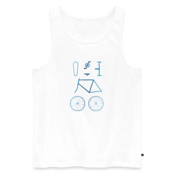 Fahrrad - Männer Premium Bio Tank Top - Weiß - Vorne - Michal (187cm)