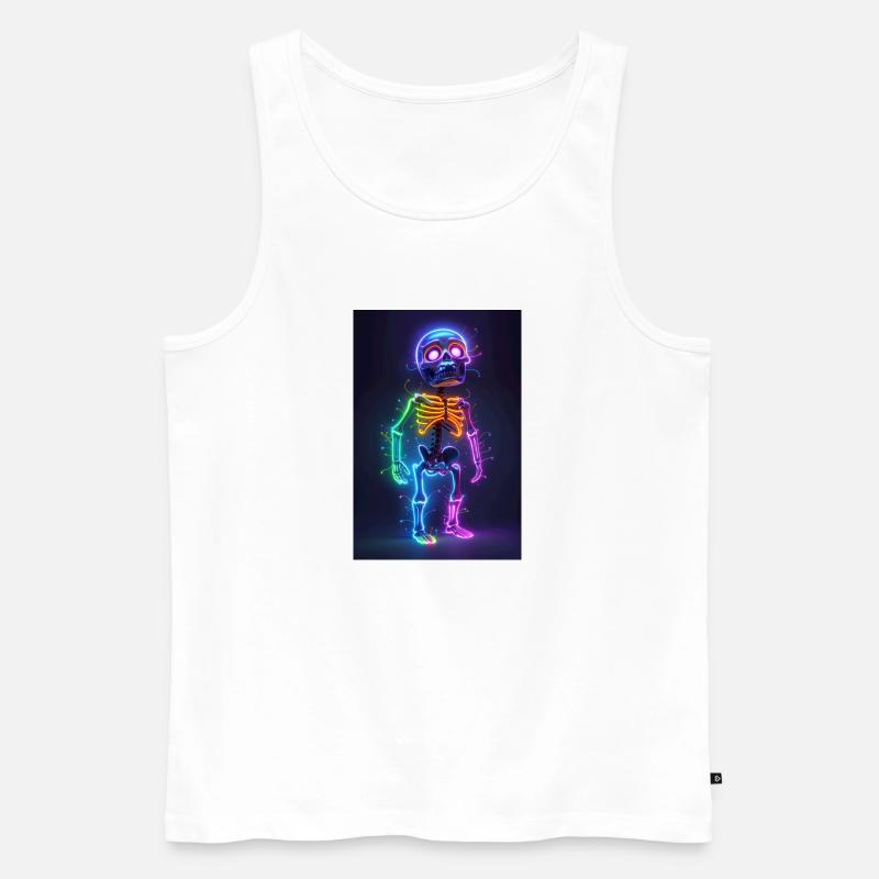 Neon Skelett | AI - Männer Premium Bio Tank Top - Weiß