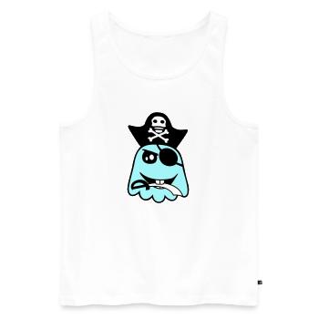 Pirate Ghost Funny Evil Ghost Halloween Fun - Men's Premium Organic Tank Top - white - Front - AI Model Male 178 light (178cm)