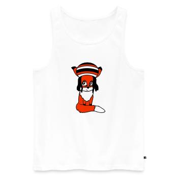 Fox Raggae Jamaica Hat Rasta Curls Chill Hat - Men's Premium Organic Tank Top - white - Front - AI Model Male 178 light (178cm)