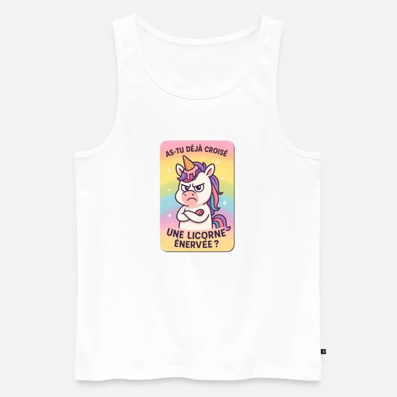 Wütendes Einhorn - Männer Premium Bio Tank Top - Weiß