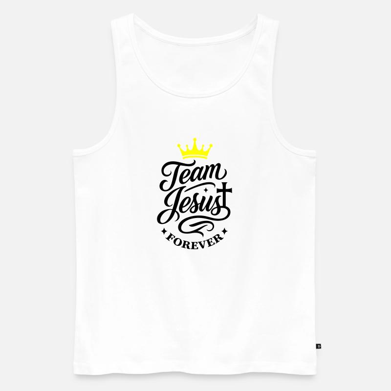 Team Jesus Spruch - Männer Premium Bio Tank Top - Weiß