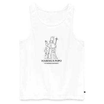 Habemus Popo - Männer Premium Bio Tank Top - Weiß - Vorne - Michal (187cm)
