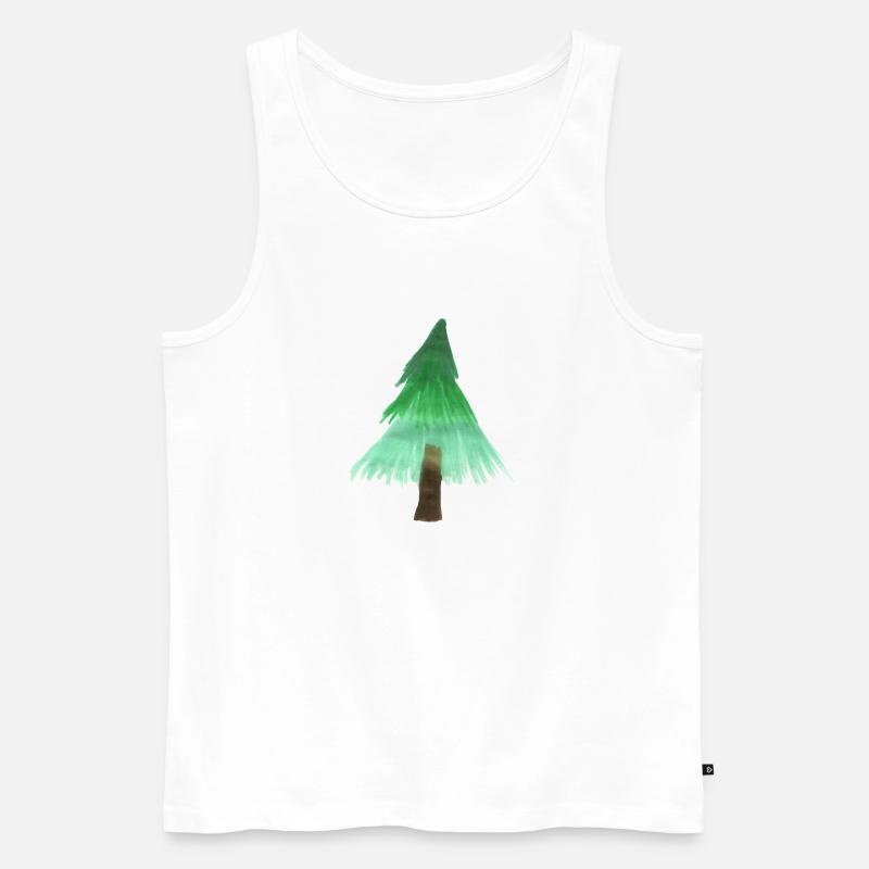 Weihnachtsbaum - Männer Premium Bio Tank Top - Weiß