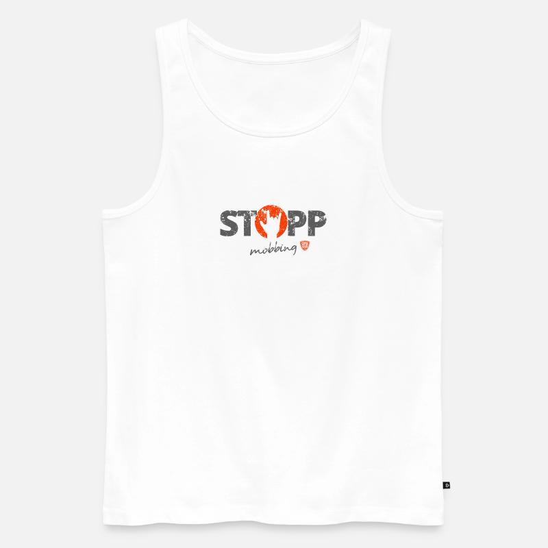 Stoppt Mobbing 4 - Männer Premium Bio Tank Top - Weiß