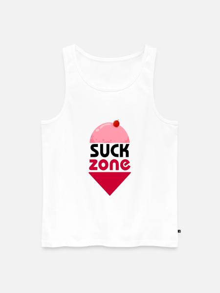 SUCK ZONE - Men's Premium Organic Tank Top - white