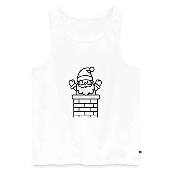 Père Noël Drôle - Débardeur bio Premium Homme - blanc - Devant - Michal (187cm)