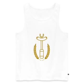 Fourchette à saucisses - Grill - Débardeur bio Premium Homme - blanc - Devant - AI Model Male 178 light (178cm)