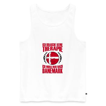 Therapie Danemark Geschenk Spruch Nord - Männer Premium Bio Tank Top - Weiß - Vorne - Michal (187cm)