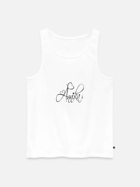 Annika Sukunimi Etunimi Tyttö Kalligrafia Sisustus - Miesten premium luomu-tanktoppi - valkoinen