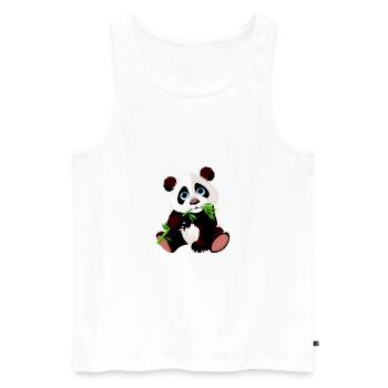 panda - Männer Premium Bio Tank Top - Weiß - Vorne - AI Model Male 178 light (178cm)