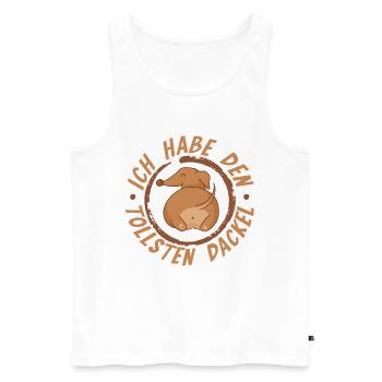 Ich habe den tollsten Dackel Stolzer Dackel Papa - Männer Premium Bio Tank Top - Weiß - Vorne - AI Model Male 178 light (178cm)
