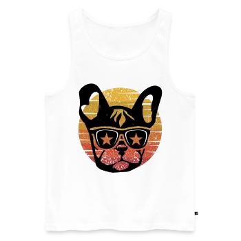 Drôle de chien Frenchie disant Bulldog Bulldog Bulldog - Débardeur bio Premium Homme - blanc - Devant - Michal (187cm)
