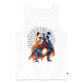 Bulldogge Halloween Hund Hunde - Männer Premium Bio Tank Top - Weiß - Vorne - Michal (187cm)