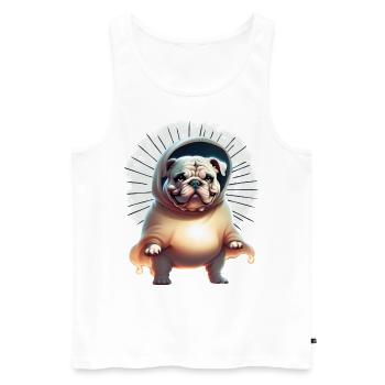 Bulldog Halloween Chien Chiens - Débardeur bio Premium Homme - blanc - Devant - AI Model Male 178 light (178cm)