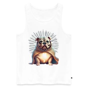 Bulldogge Halloween Hund Hunde - Männer Premium Bio Tank Top - Weiß - Vorne - Michal (187cm)