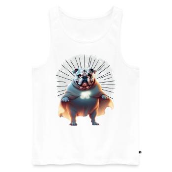 Bulldogge Halloween Hund Hunde BELLOWEEN - Männer Premium Bio Tank Top - Weiß - Vorne - Michal (187cm)