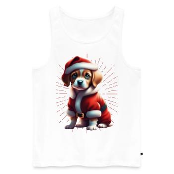 Joyeux Noël Chien Chiens - Débardeur bio Premium Homme - blanc - Devant - Michal (187cm)