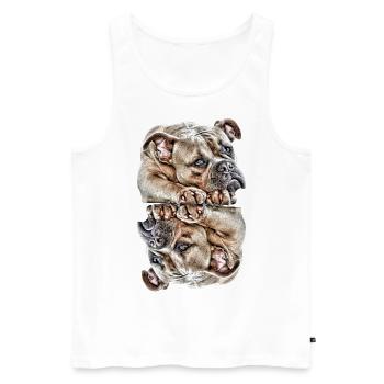 Dictons de chien Chien Chiens Bouledogue - Débardeur bio Premium Homme - blanc - Devant - Michal (187cm)