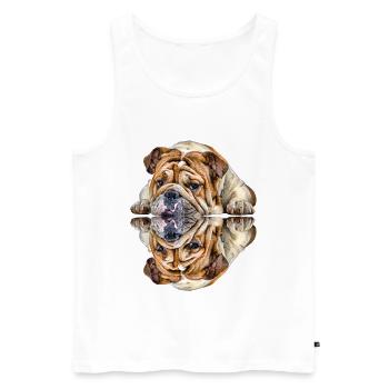 Dictons de chien Chien Chiens Bouledogue - Débardeur bio Premium Homme - blanc - Devant - Michal (187cm)