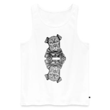 OLD ENGLISH BULLDOG Dog Dogs Bulldog - Men's Premium Organic Tank Top - white - Front - Michal (187cm)