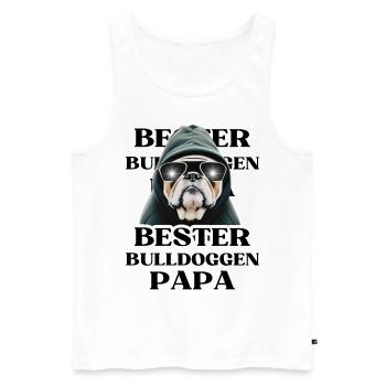 BEST BULLDOGS DAD Dog Chiens BULLDOG - Débardeur bio Premium Homme - blanc - Devant - Michal (187cm)