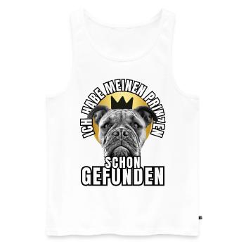 PRINCES FOUND - BULLDOG chien CHIENS - Débardeur bio Premium Homme - blanc - Devant - Michal (187cm)