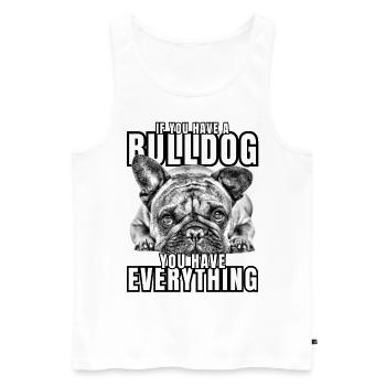 SI VOUS AVEZ UN BOULEDOGUE - Bulldog Dog CHIENS - Débardeur bio Premium Homme - blanc - Devant - Michal (187cm)