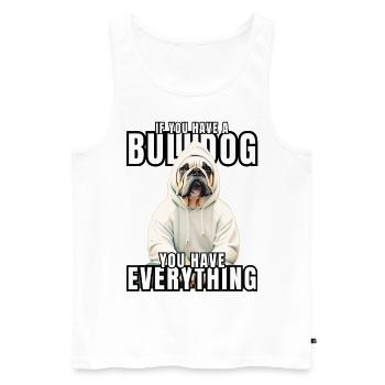 SI VOUS AVEZ UN BOULEDOGUE - Bulldog Dog CHIENS - Débardeur bio Premium Homme - blanc - Devant - Michal (187cm)