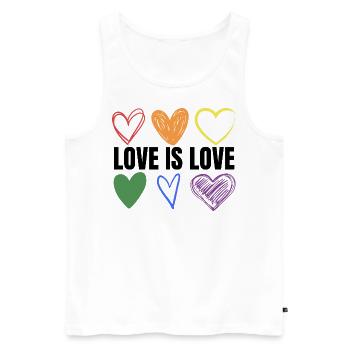 PRIDE Love is love black - Männer Premium Bio Tank Top - Weiß - Vorne - Michal (187cm)