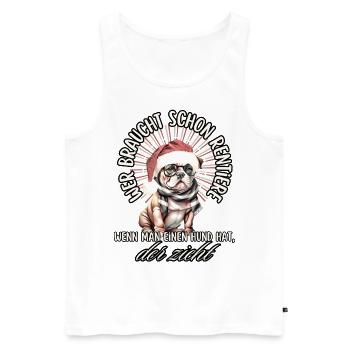 drôle Père Noël Bulldog chiens de Noël - Débardeur bio Premium Homme - blanc - Devant - Michal (187cm)