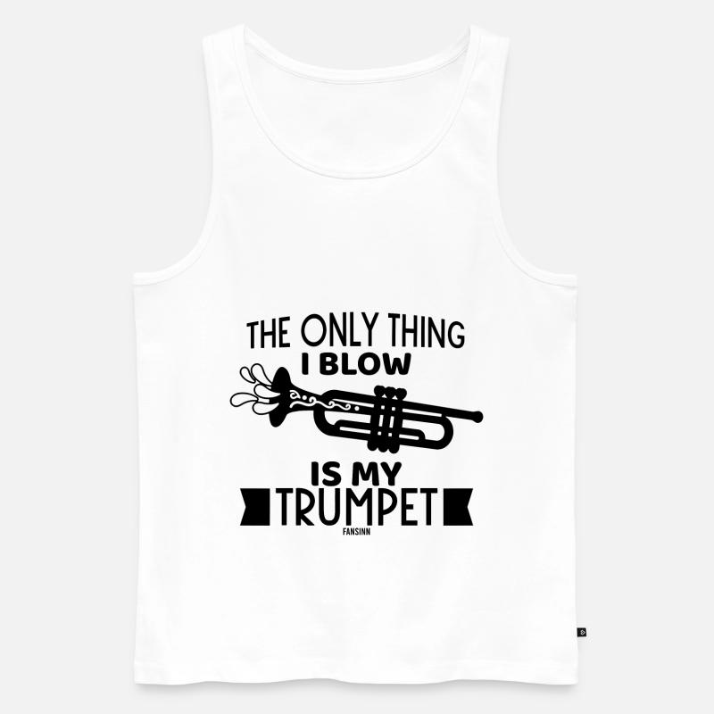 witziger Trompete Spruch Geschenk - Männer Premium Bio Tank Top - Weiß