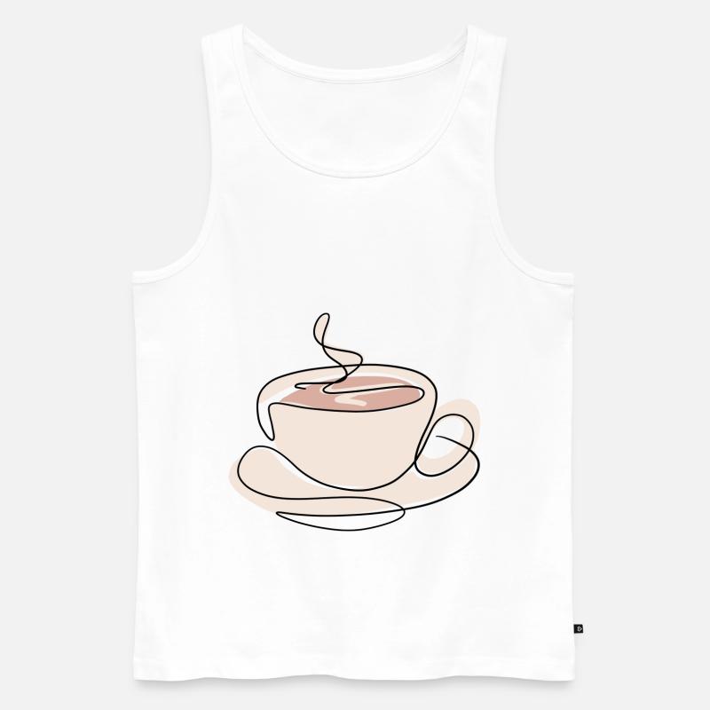 Kaffee Kaffeetasse Kaffeetrinker Kaffeeliebhaber - Männer Premium Bio Tank Top - Weiß