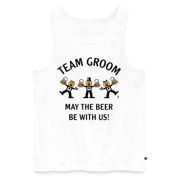 Team Groom (Karikatur / Bier mit uns / 3C / B) - Männer Premium Bio Tank Top - Weiß - Vorne - AI Model Male 178 light (178cm)